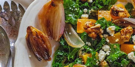 wilted-kale-salad-with-butternut-squash-food-and-wine image