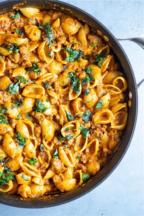 creamy-shell-pasta-with-sausage-recipe-kitchen image