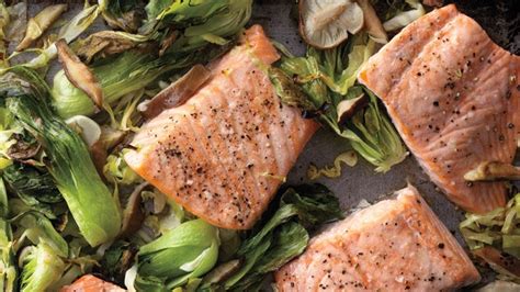 wasabi-salmon-with-bok-choy-green-cabbage-and-shiitakes image