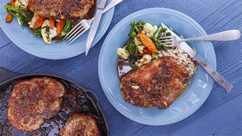 orange-glazed-pork-chops-roasted-vegetable-medley image