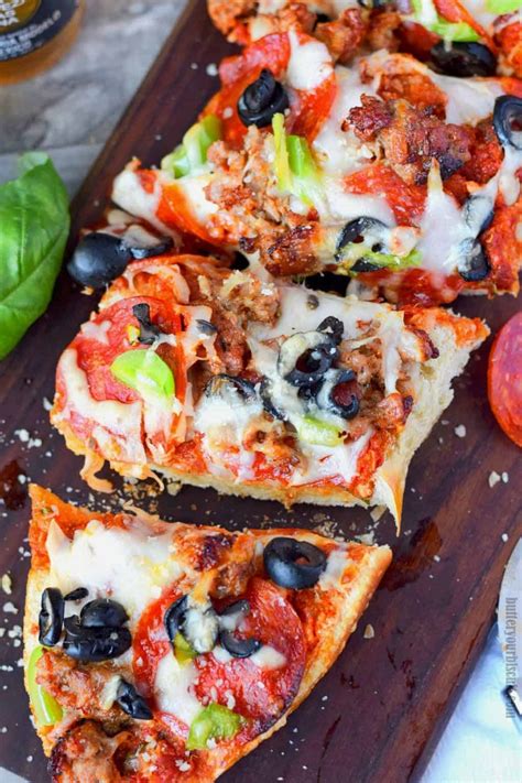 grilled-french-bread-pizza-supreme-recipe-butter-your image