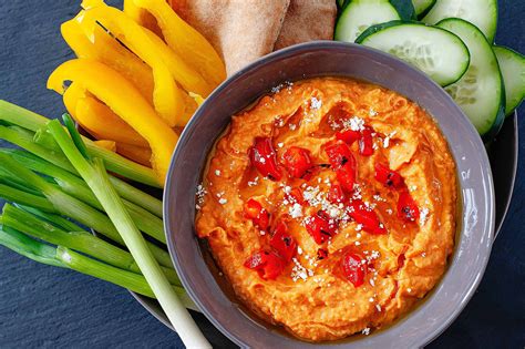 roasted-red-pepper-hummus-recipe-simply image