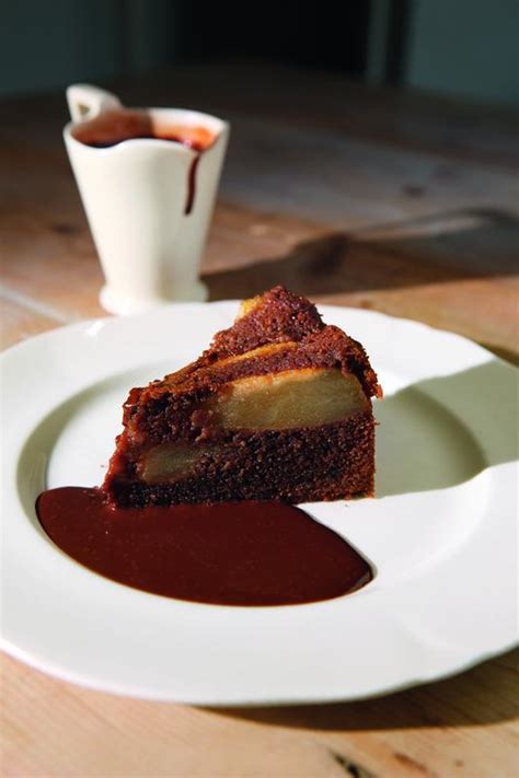 chocolate-pear-cake-river-cottage image