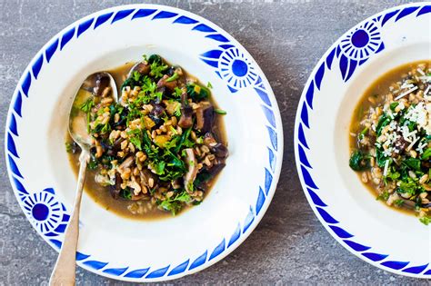 farro-mushroom-and-spinach-soup-recipe-simply image