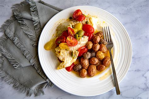 baked-whitefish-with-olives-cherry-tomatoes image