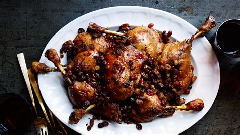 duck-confit-with-spicy-pickled-raisins image