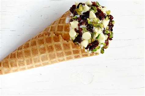 cherry-pistachio-ice-cream-cones-canadian-living image