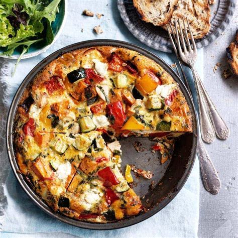 vegetable-and-goats-cheese-crustless-quiche-healthy image