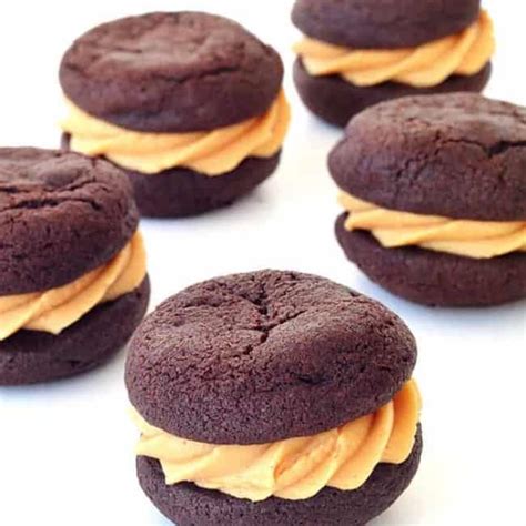 chocolate-peanut-butter-cookie-sandwiches-sweetest image