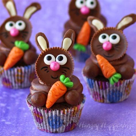 reeses-cup-easter-bunny-cupcakes-hungry image
