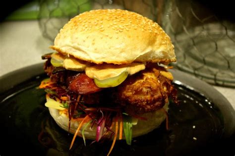 southern-fried-chicken-burger-with-maple-bacon-slaw image