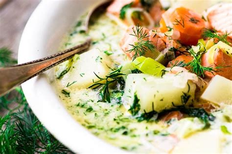 finnish-salmon-soup-lohikeitto-authentic image