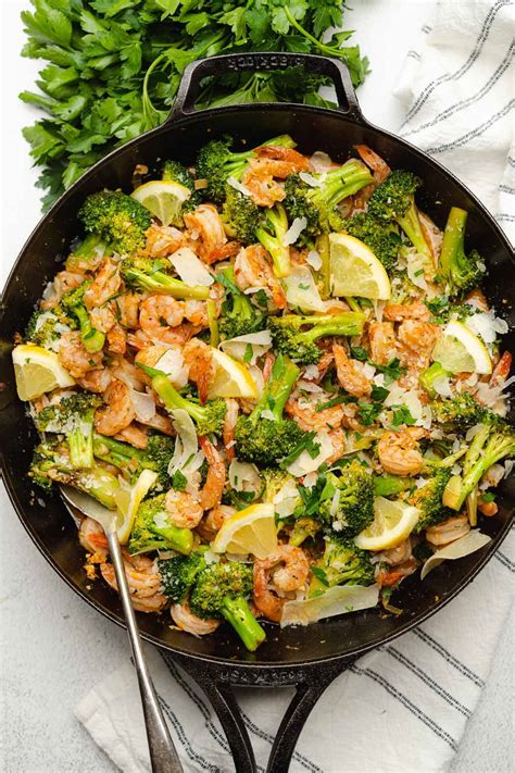 keto-shrimp-and-broccoli-skillet-a-full-living image