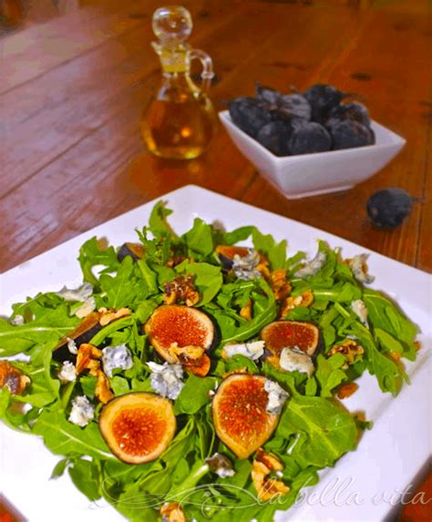 fig-and-arugula-salad-with-gorgonzola-and-balsamico image