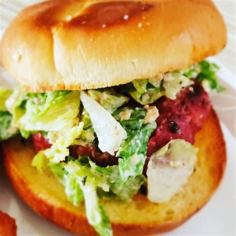 caesar-salad-burger-homemade-on-a-weeknight image