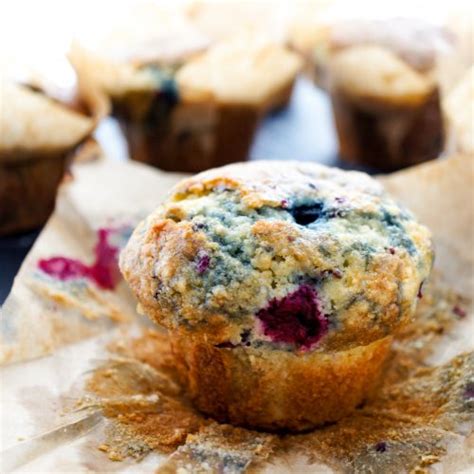 bakery-style-mixed-berry-muffins-frozen-berries image