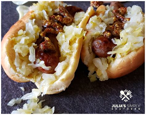 beer-braised-brats-and-sauerkraut-julias-simply-southern image