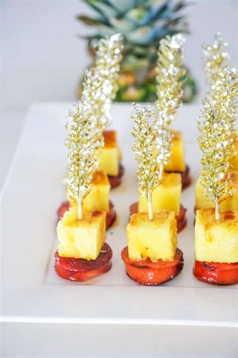 glazed-sausage-pineapple-appetizers-made-with-happy image
