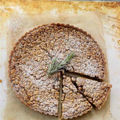 pine-nut-tart-with-rosemary-cream-recipe-epicurious image