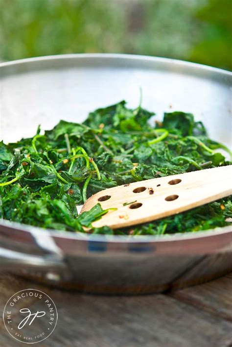 baby-kale-recipe-with-garlic-and-red-pepper-the image