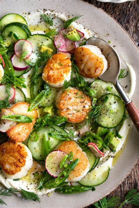 scallops-with-cucumber-salad-mascarpone-the image