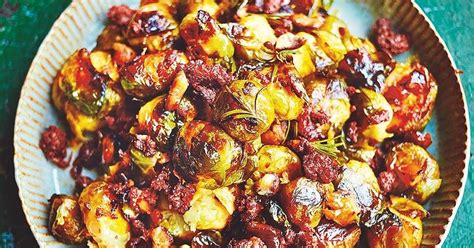 jamie-oliver-brussels-sprouts-with-chorizo image