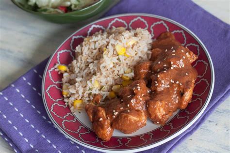 chicken-mole-with-brown-rice-recipe-by-archanas image