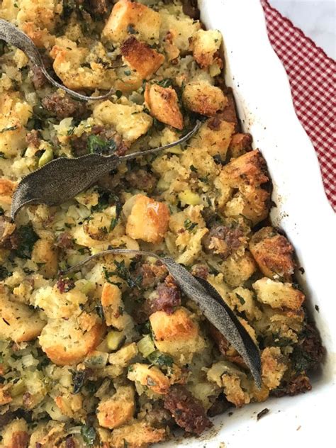 ciabatta-bread-stuffing-with-sausage-and-herbs image