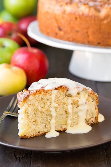 irish-apple-cake-with-custard-sauce-cooking-classy image