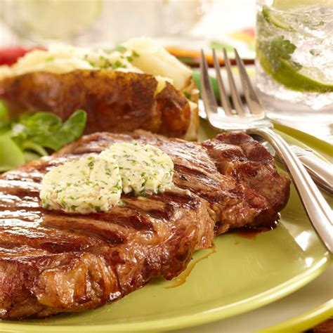 grilled-steak-with-shallot-herb-butter-meat-poultry image