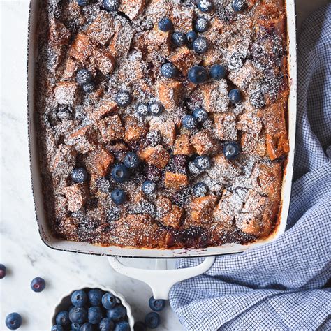 baked-blueberry-bagel-french-toast-casserole-fork image
