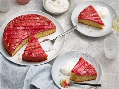 fresh-rhubarb-upside-down-cake-recipe-chatelaine image