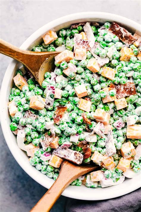 best-ever-creamy-pea-salad-with-bacon-the image