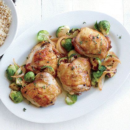 roasted-chicken-thighs-with-brussels-sprouts-myrecipes image