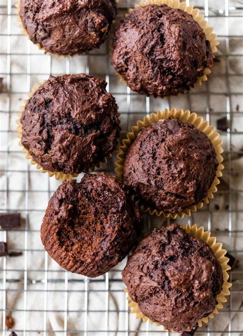 chocolate-muffins-wellplatedcom image
