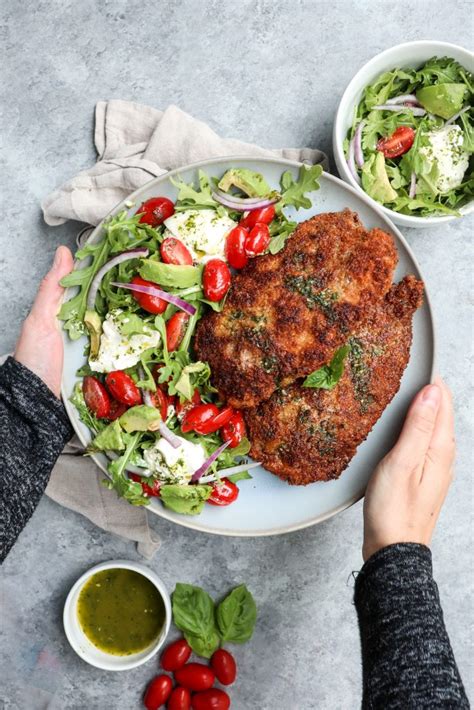 easy-chicken-milanese-with-arugula-salad-caits-plate image