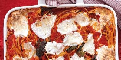 baked-spaghetti-and-mozzarella-recipe-delishcom image