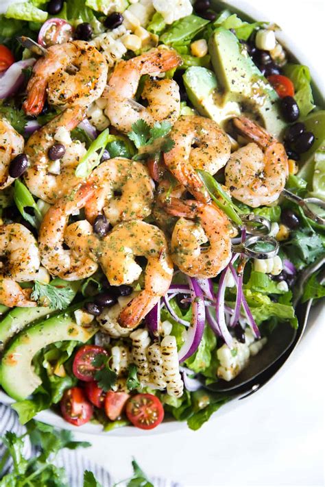 grilled-shrimp-salad-recipe-with-homemade-dressing image