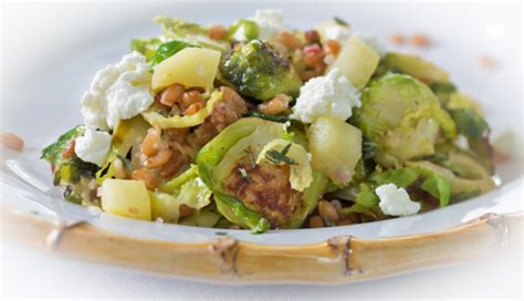 brussels-sprouts-with-farro-apples-and-ham-farro image