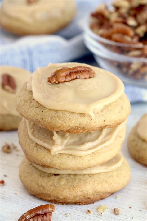 brown-sugar-pecan-cookies-with-brown-sugar-frosting image