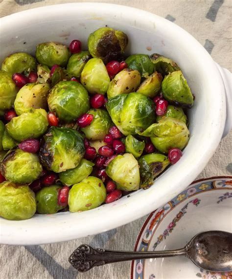 roasted-brussels-sprouts-with-pomegranate-seeds-the image