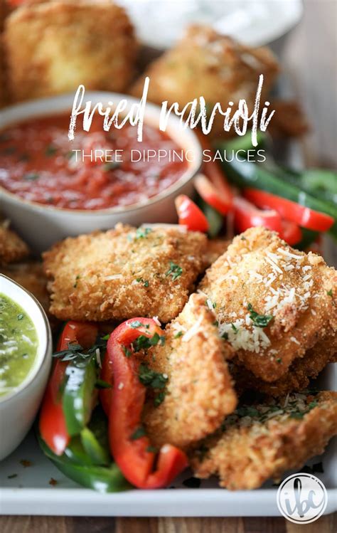 fried-ravioli-with-three-dipping-sauces-appetizer image