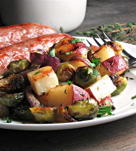 baked-sausage-vegetable-sheet-pan-dinner-a-gouda image