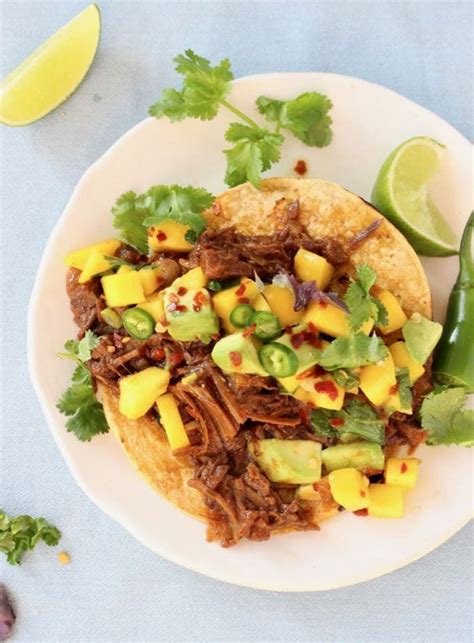 vegan-jackfruit-tacos-with-mango-salsa image