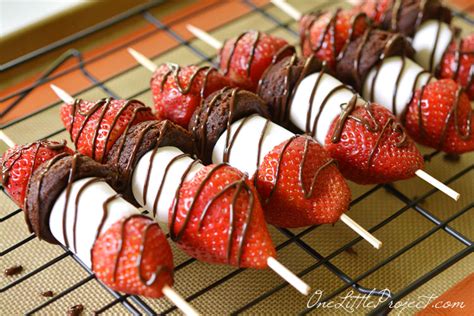 strawberry-brownie-skewers-one-little-project image