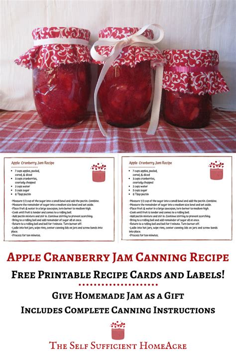 apple-cranberry-jam-canning-recipe-with-free-labels image