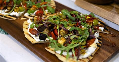 roasted-vegetable-and-herbed-goat-cheese-flatbread image