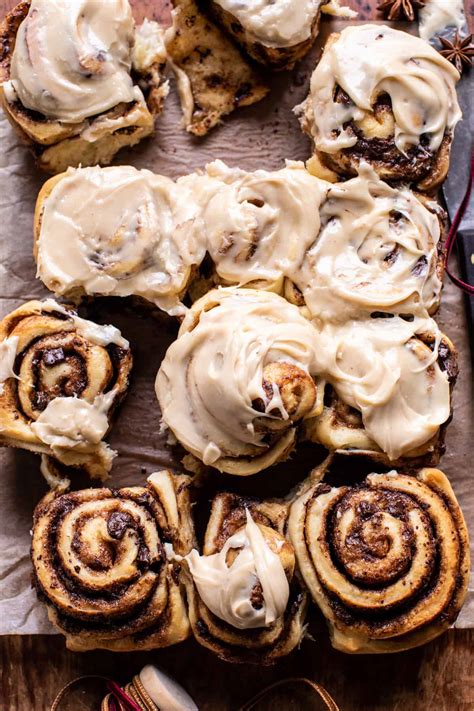brown-butter-iced-mocha-cinnamon-rolls-half-baked image