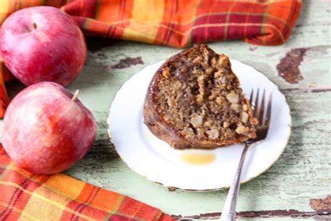 apple-walnut-spice-cake-caramel-glazed-the-food image