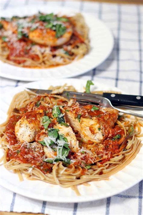chicken-and-linguine-with-tomato-basil-butter-sauce image